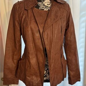 Brown Guess faux Leather Women's Jacket
